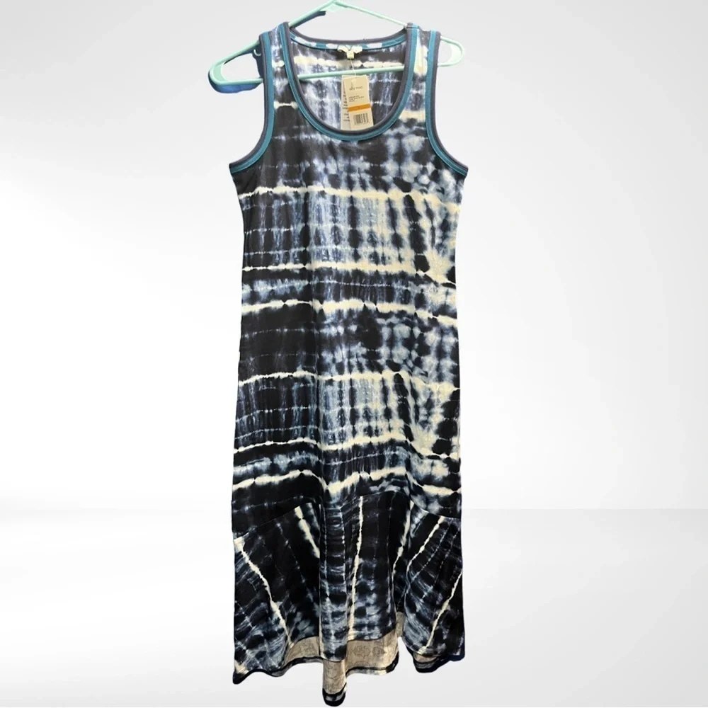 🎁 NWT ELLA MOSS Juniors Navy Tie Dye Sylvia Midi Hi Low Sleeveless dress… - Picture 6 of 13